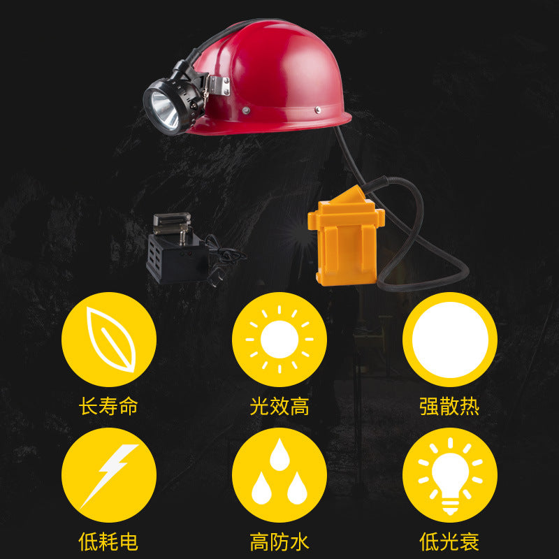 强光防水防爆电筒消防员头灯LED工矿照明头戴式安全帽头灯矿灯