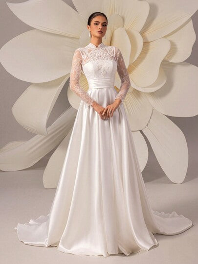 HEARBOBO Vintage Bohemian Style White Wedding Dress, Perfectly Showcasing The Elegant And Graceful Bride Vibe. Spring Fall