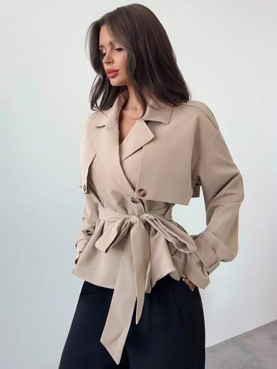 Firerie Women Trench Coats,Graduation,Teacher,Back To School In Autumn/ Office Business Khaki Ellegant Casual