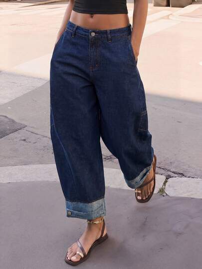 Maija Women's Casual Washed Curved Leg Jeans, Casual Summer Versatile Outfits, Versatile Jeans, Fashionable Jeans, Patchwork Jeans For Women, Summer Outfits