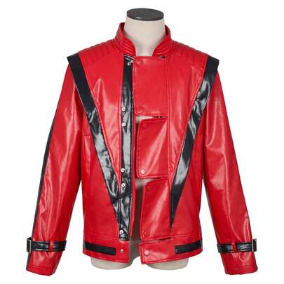Cosplay Costume Color Block Button Long Sleeve Leather Jacket