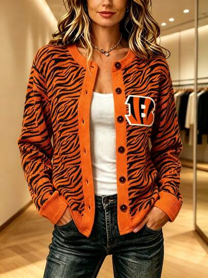 N-FL Cinc-Innati Women's Cardigan Sweater