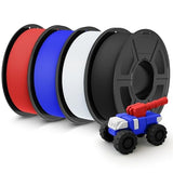 JAYO Rapid Matte PETG Filament 1.75mm 4.4KG Bundle, PETG Matte 3D Printer Filament 4.4kg, 1.1kg per Spool, Pack of 4, Black+White+Blue+Red