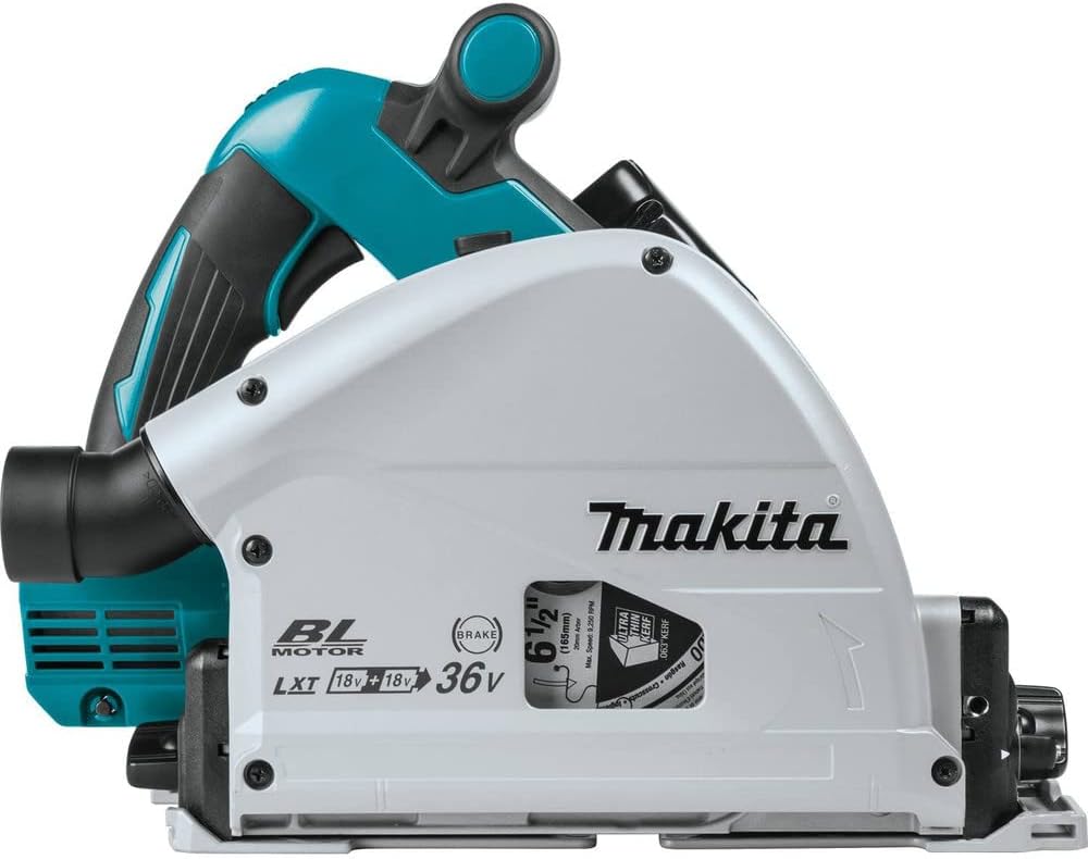 Makita XPS01PTJ 18-Volt X2 LXT Lithium-Ion (36V) Brushless Cordless 6-1/2 inch Plunge Circular Saw Kit (5.0Ah) with 199140-0 39 inch Guide Rail(Sold separately)