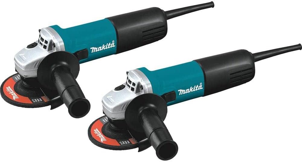 Makita 9557NB2 4-1/2" Angle Grinder, with AC/DC Switch (2 Pack)