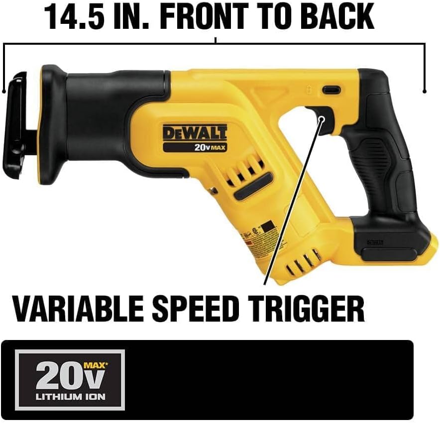 DEWALT 20V MAX* Cordless Reciprocating Saw Kit, 5 Amp-Hour Battery (DCS387P1)