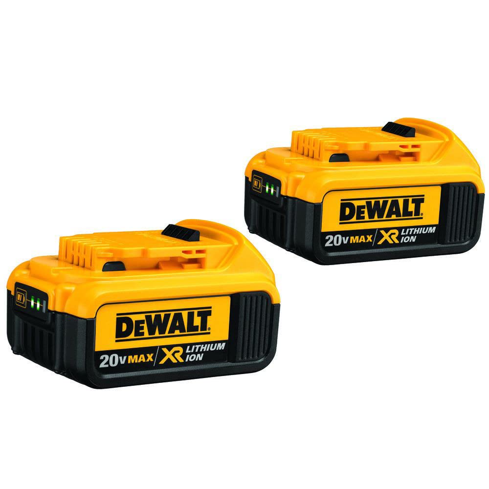 DEWALT 20V MAX* XR Battery, 4.0-Ah, 2-Pack (DCB204-2), Black