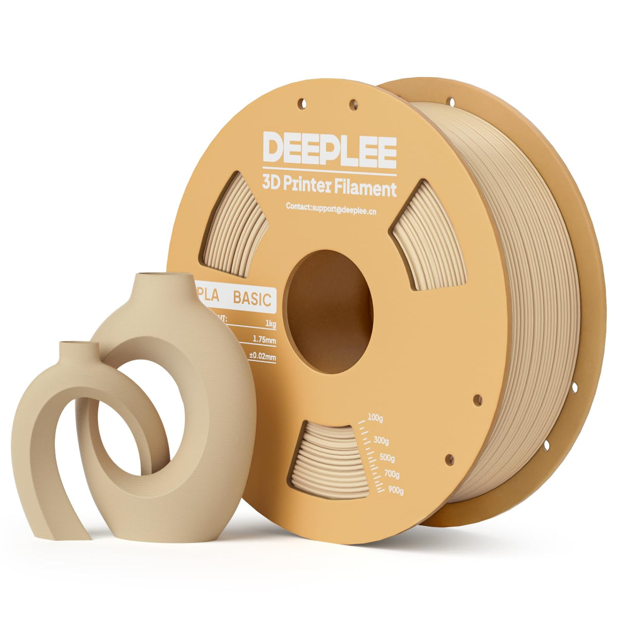 PLA Basic 1.75mm 3D Printer Filament, 3D Printing Filament with Dimensional Accuracy +/- 0.02 mm, Neatly Wound, No Clogging, Best for Beginners, Fits for Most FDM 3D Printers 4KG Black