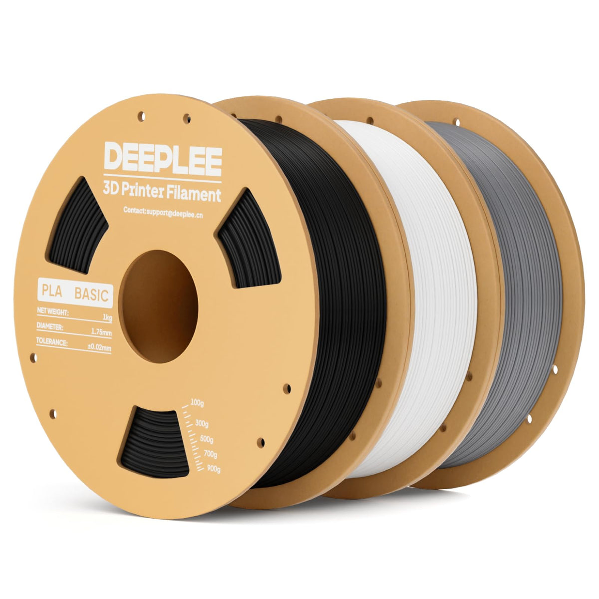 PLA Basic 1.75mm 3D Printer Filament, 3D Printing Filament with Dimensional Accuracy +/- 0.02 mm, Neatly Wound, No Clogging, Best for Beginners, Fits for Most FDM 3D Printers 4KG Black