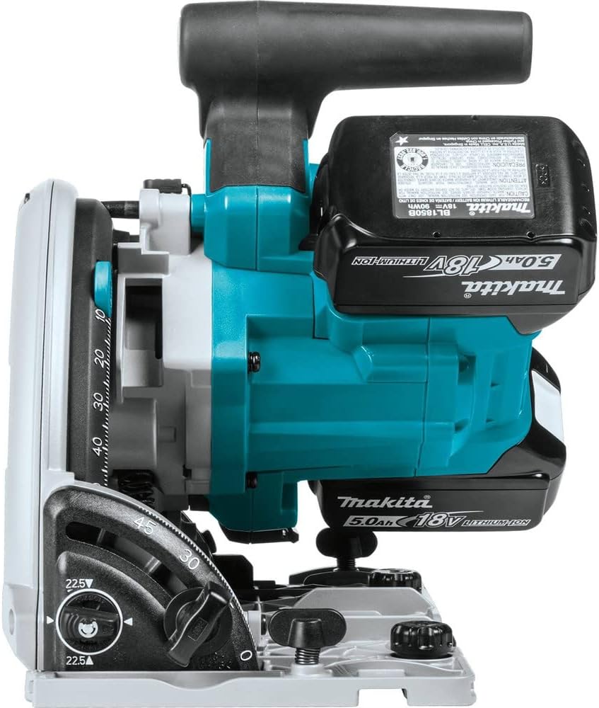 Makita XPS01PTJ 18-Volt X2 LXT Lithium-Ion (36V) Brushless Cordless 6-1/2 inch Plunge Circular Saw Kit (5.0Ah) with 199140-0 39 inch Guide Rail(Sold separately)