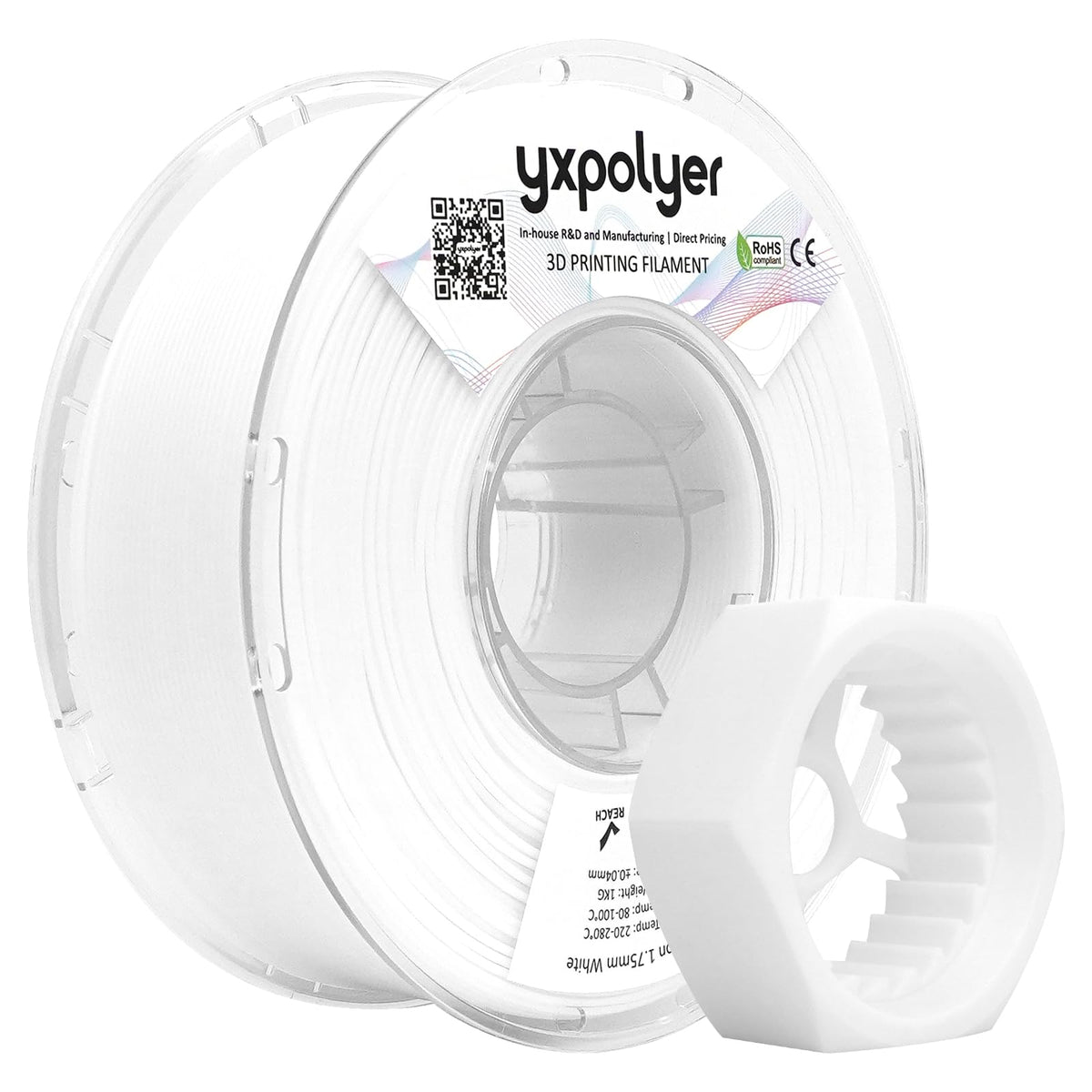 YXPOLYER Carbon Fiber Nylon Filament 3D Printer Filament PA6-CF Filament 1.75mm 1kg with PC Spool, PA6 CF 3D Printing Filament