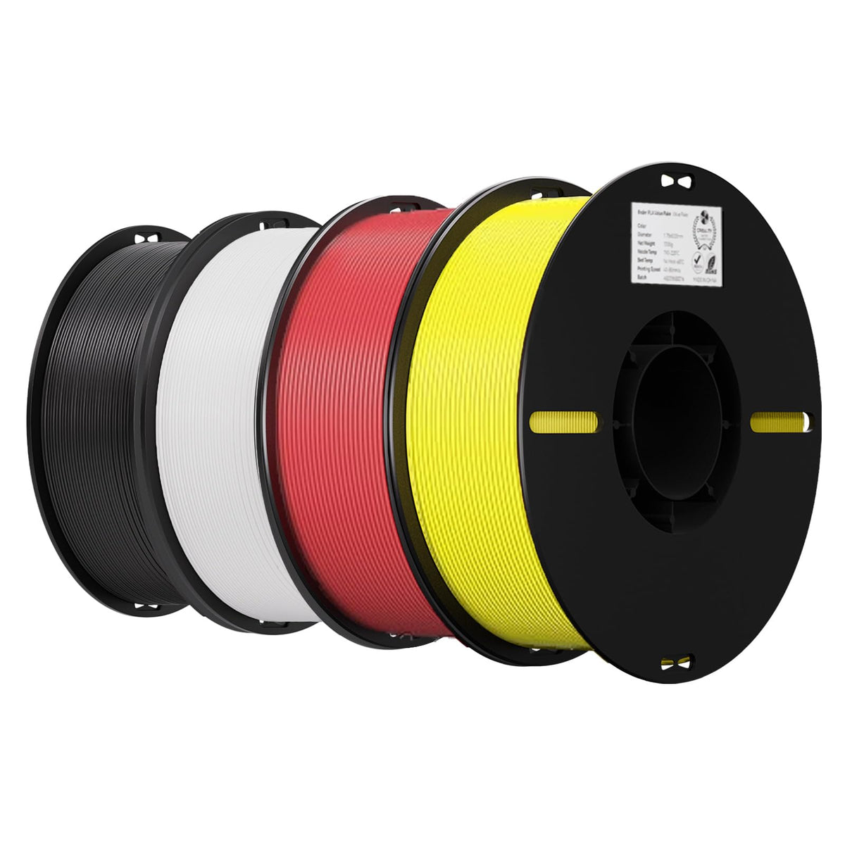 Creality 3D Printer Filament 1.75mm 4KG, PLA Filament Bulk +/- 0.02mm, 4 Pack 1kg Spool(2.2lbs) 3D Printing Filament Fits for Most FDM 3D Printers, 4 White