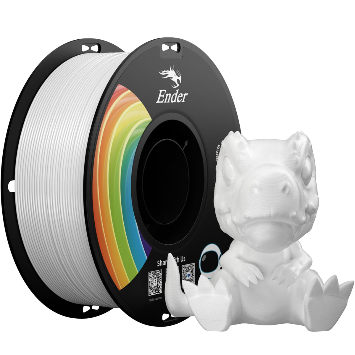Creality 3D Printer Filament 1.75mm 4KG, PLA Filament Bulk +/- 0.02mm, 4 Pack 1kg Spool(2.2lbs) 3D Printing Filament Fits for Most FDM 3D Printers, 4 White