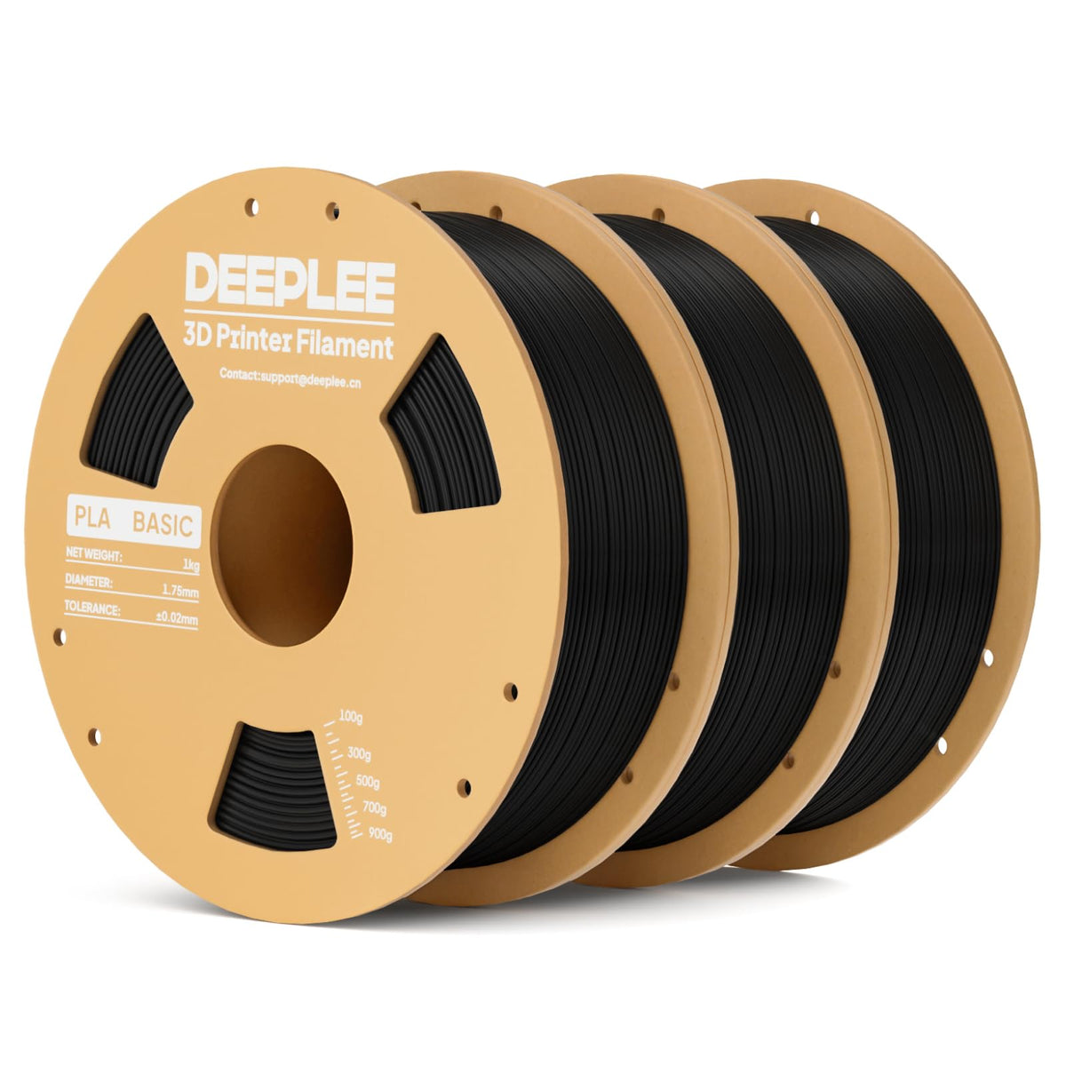 PLA Basic 1.75mm 3D Printer Filament, 3D Printing Filament with Dimensional Accuracy +/- 0.02 mm, Neatly Wound, No Clogging, Best for Beginners, Fits for Most FDM 3D Printers 4KG Black