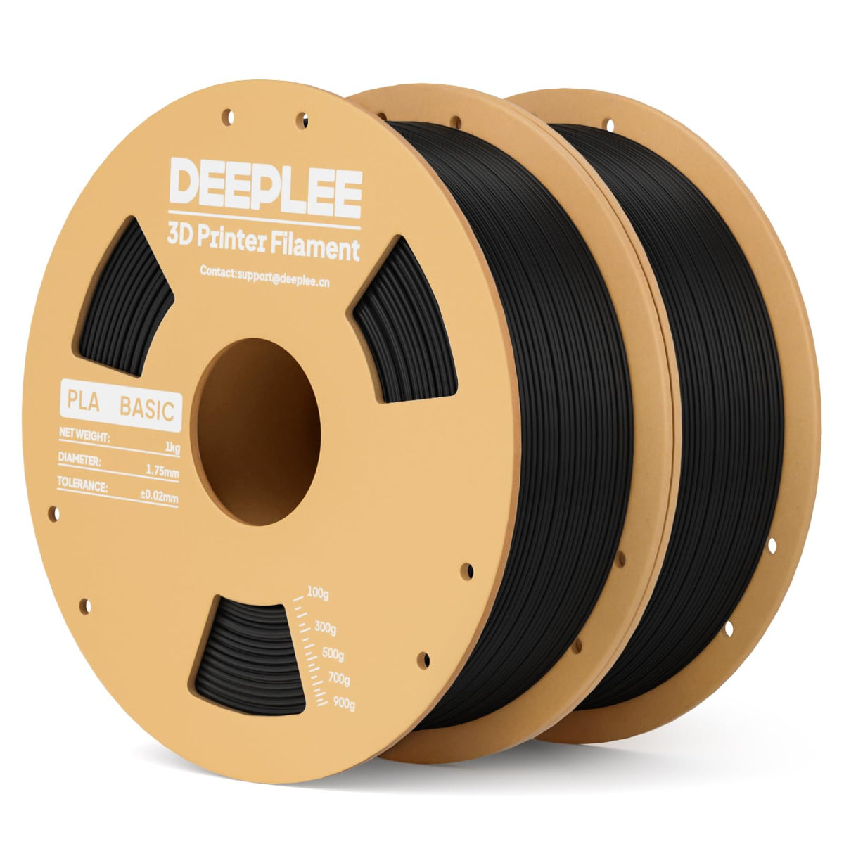 PLA Basic 1.75mm 3D Printer Filament, 3D Printing Filament with Dimensional Accuracy +/- 0.02 mm, Neatly Wound, No Clogging, Best for Beginners, Fits for Most FDM 3D Printers 4KG Black