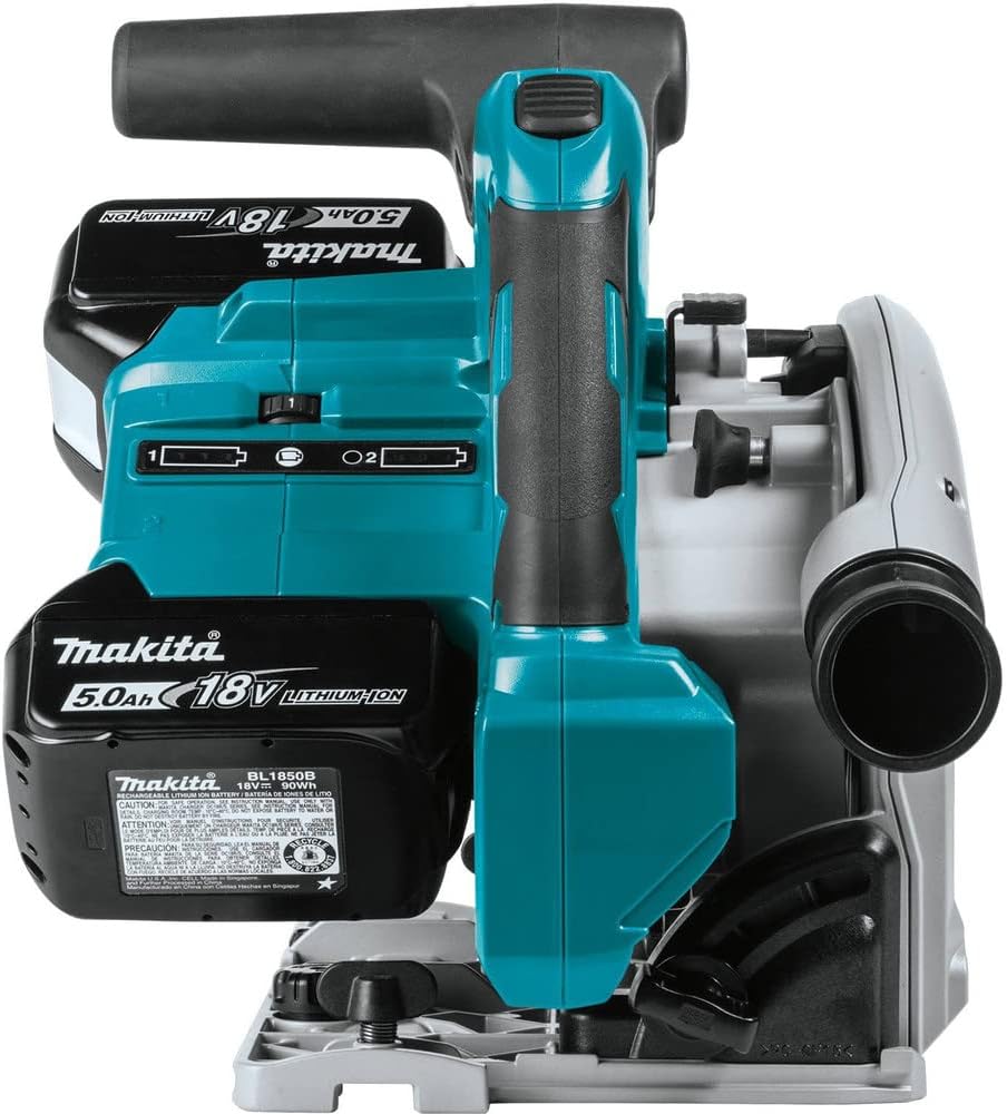 Makita XPS01PTJ 18-Volt X2 LXT Lithium-Ion (36V) Brushless Cordless 6-1/2 inch Plunge Circular Saw Kit (5.0Ah) with 199140-0 39 inch Guide Rail(Sold separately)