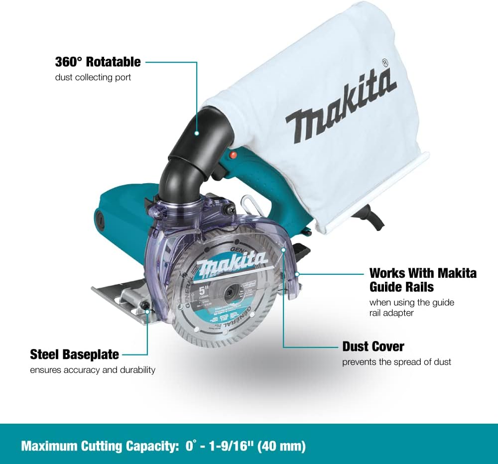 Makita 4100KB 5" Dry Masonry Saw, with Dust Extraction