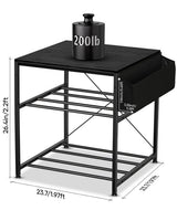 AHOWPD 3D Printer Stand with Filaments Storage - 3D Printer Table Filament Storage Rack Heavy Duty 3D Desk for Workshop Studio Office (Black)