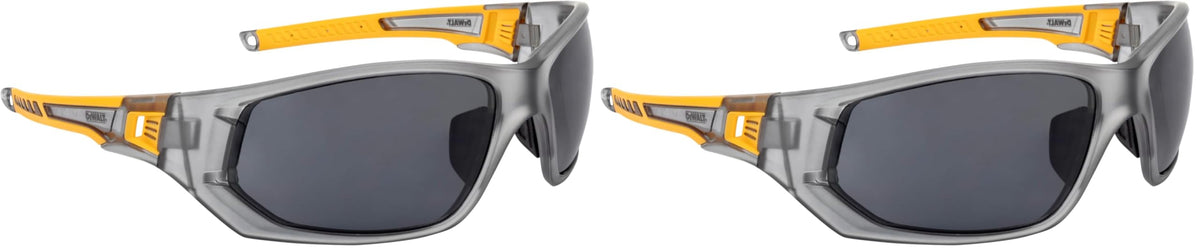 DEWALT DPG112-2D Miter™ Premium Vented No-Slip Safety Glasses – Smoke Lens – Vented Frame & Lenses – Rubber Temples & Nosepiece – 1 Pair