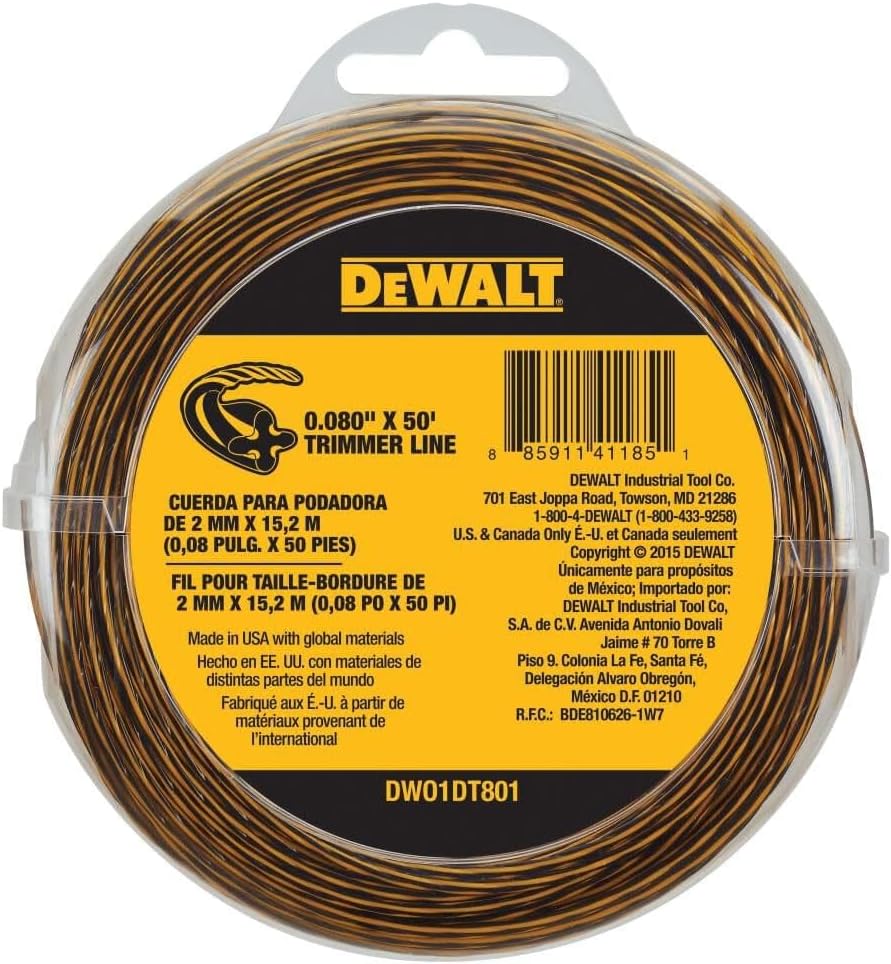 DEWALT Trimmer Line, 225-Foot by 0.080-Inch (DWO1DT802)