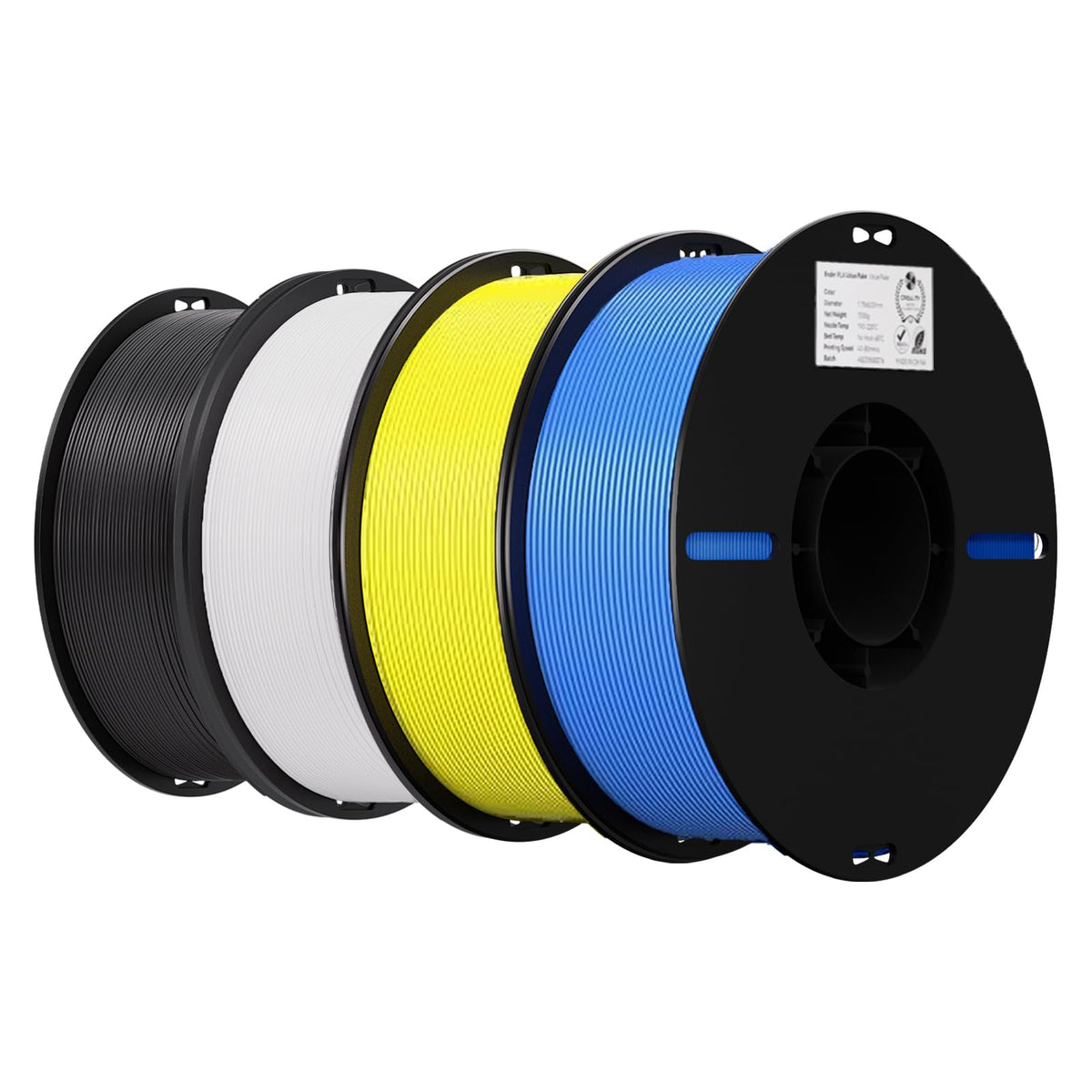 Creality 3D Printer Filament 1.75mm 4KG, PLA Filament Bulk +/- 0.02mm, 4 Pack 1kg Spool(2.2lbs) 3D Printing Filament Fits for Most FDM 3D Printers, 4 White