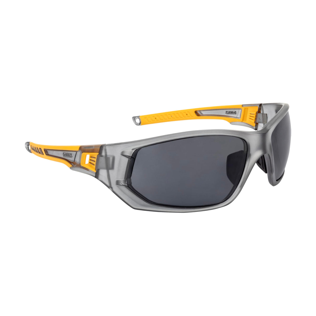 DEWALT DPG112-2D Miter™ Premium Vented No-Slip Safety Glasses – Smoke Lens – Vented Frame & Lenses – Rubber Temples & Nosepiece – 1 Pair