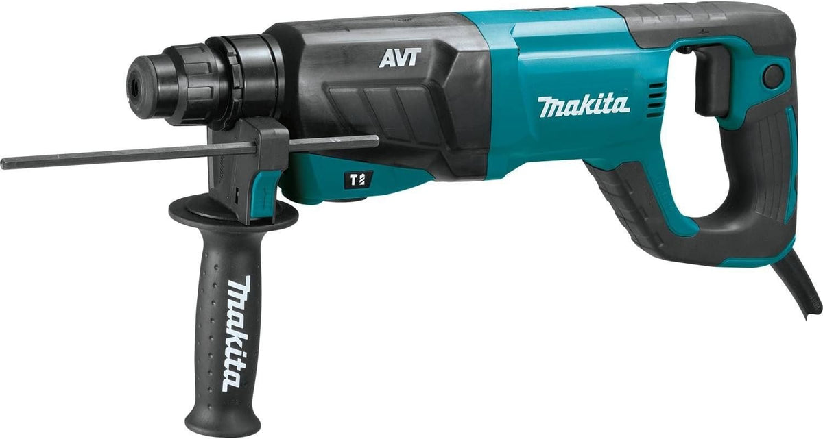 Makita HR2641X1 SDS-PLUS 3-Mode Variable Speed AVT Rotary Hammer with Case and 4-1/2" Angle Grinder, 1"