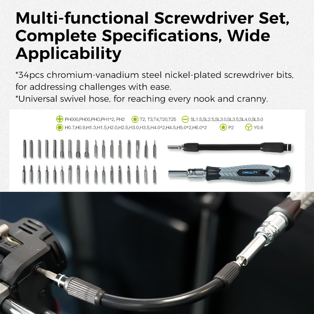 Creality 3D Printer Tools Kit, 74 Pcs 3D Printing Tool Wrap Kit Assembly/Removal/Finishing/Deburring/Filament Cutting/Nozzle Cleaning/Printing Model Tool, 3D Printer Accessories for All FDM Printers