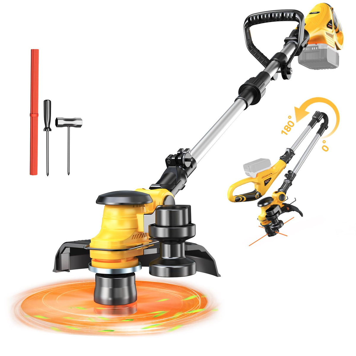 Cordless String Trimmer Compatible with Makita 18V (Tool Only), Weed Eater with Brushless Motor & Battery Level Display, 3 in 1 Electric Weed Wacker/Edger Trimmer/Lawn Mower for Yard Garden, Blue