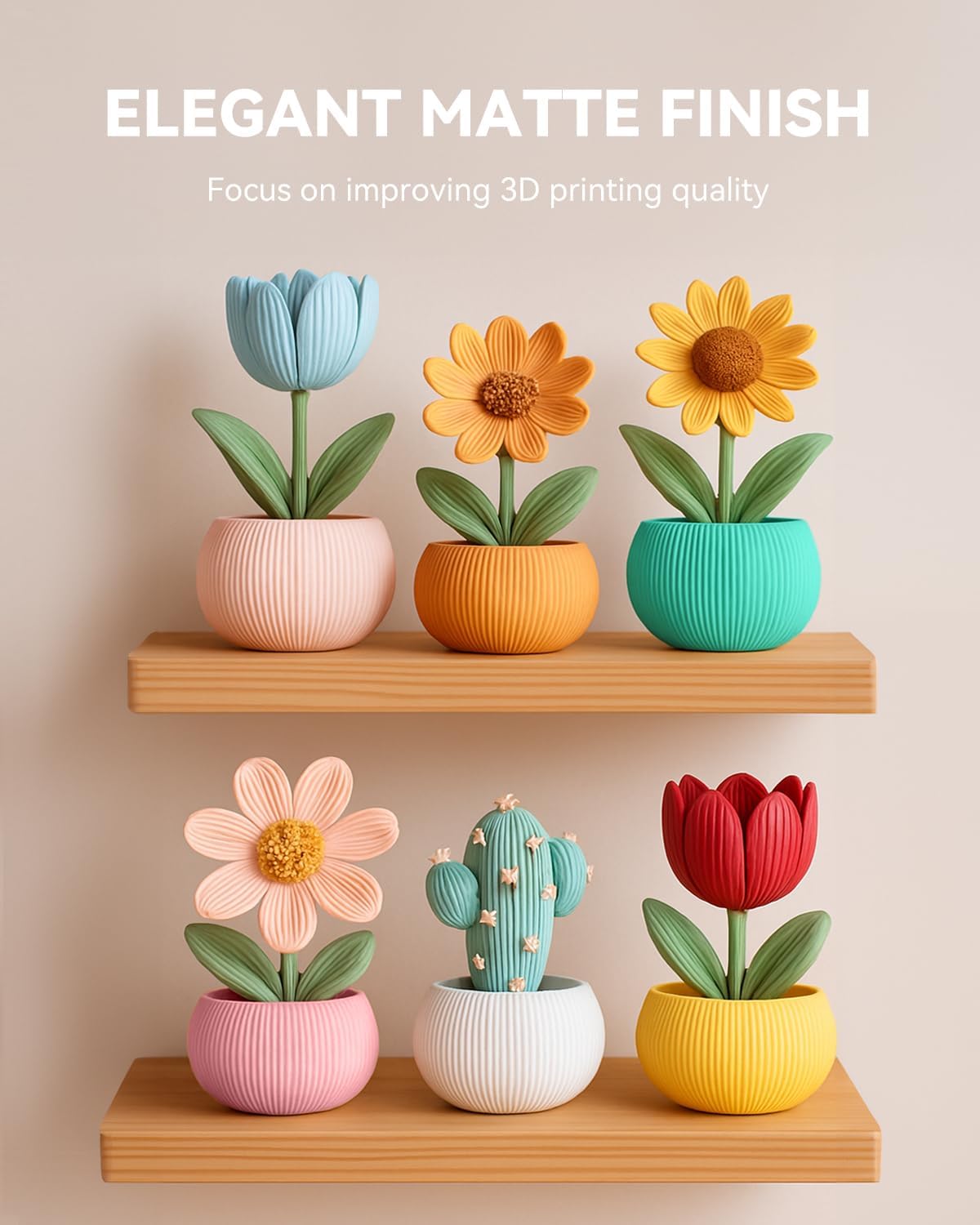 SUNLU High Speed Matte PLA Filament, Smooth PLA Matte 3D Printer Filament Bundle, 2kg in Total, 0.25kg Spool, 8 Packs, Black+White+Grey+Chocolate+Sky Blue+Olive Green+ Sunny Orange+Sakura Pink