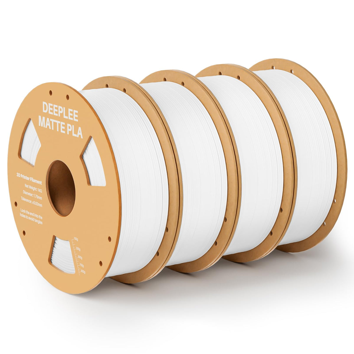 Matte PLA Filament 1.75mm, 3D Printer Filament Dimensional Accuracy +/- 0.02mm, No Clogging, Higher Toughness, Cardboard Spool 3D Filament, 4 Pack Black