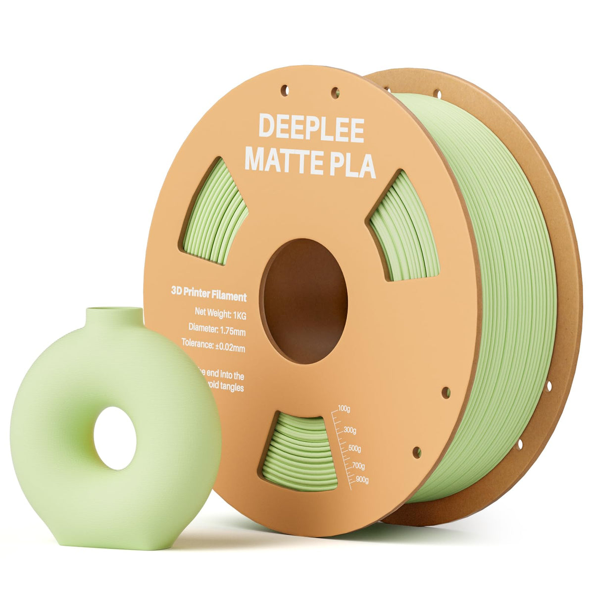 Matte PLA Filament 1.75mm, 3D Printer Filament Dimensional Accuracy +/- 0.02mm, No Clogging, Higher Toughness, Cardboard Spool 3D Filament, 4 Pack Black