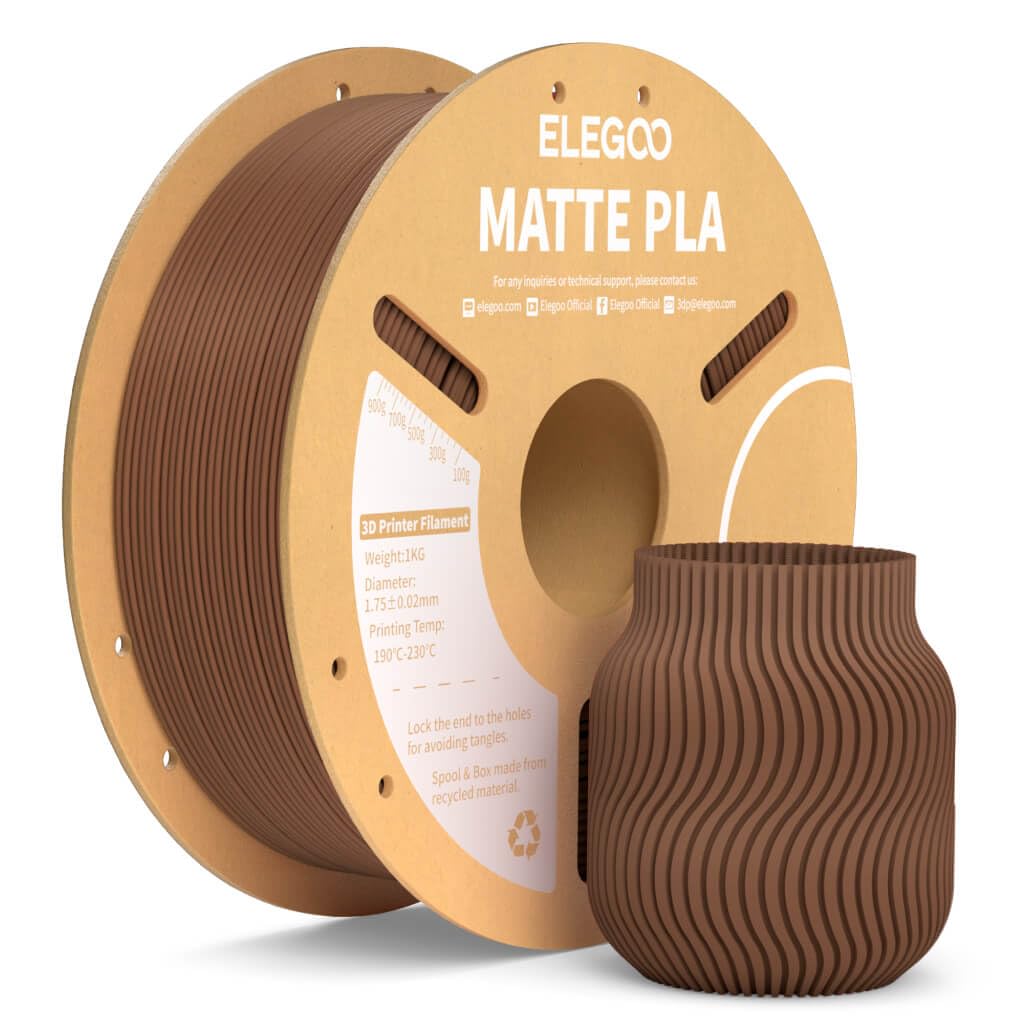 ELEGOO Matte PLA 3D Printer Filament Bundle 1.75mm, 8 Colors 250g Spool Dimensional Accuracy +/- 0.02mm, 8 Pack Multicolors Fits for Most FDM 3D Printers