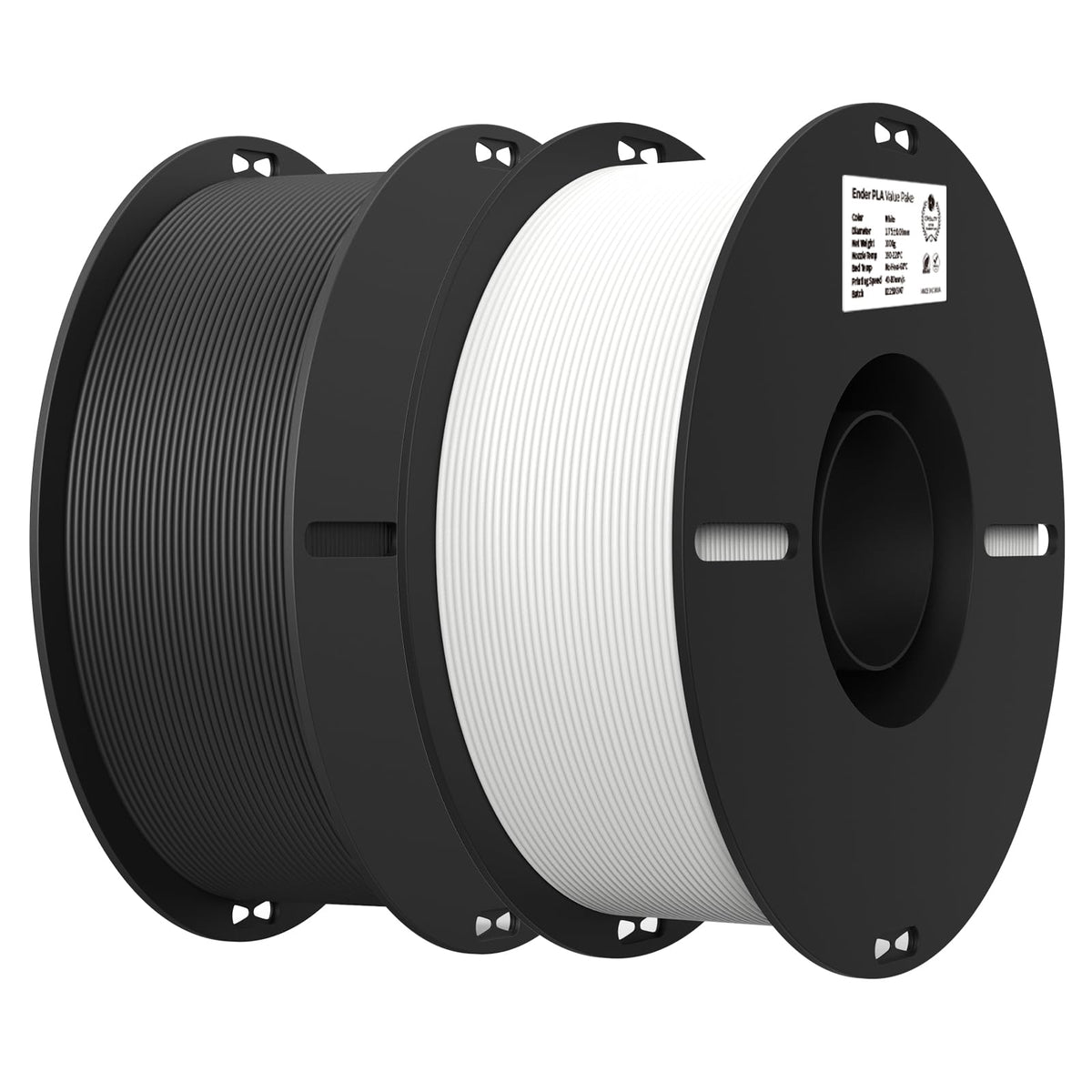 Creality 3D Printer Filament 1.75mm 4KG, PLA Filament Bulk +/- 0.02mm, 4 Pack 1kg Spool(2.2lbs) 3D Printing Filament Fits for Most FDM 3D Printers, Black White Blue Red