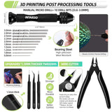 76pcs 3D Printer Tools Kit with Bag, 3D Printer Accessories includes Digital Caliper, Hygrometer, PTFE Tube Kit, Deburring Tool, Scrapers, Nozzle Cleaning, for Bambu Lab, Ender 3, FDM/SLA Printers etc