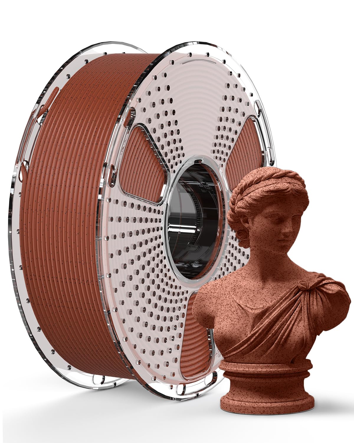 SUNLU 3D Printer Filament Bundle PLA Filament 1.75mm, Individually Vacuum Packed, 0.25kg per Spool, 2kg in Total, 8 Pack, Black+Bone White+Grey+Brown+Red+Blue+Olive Green+Wood