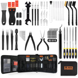 76pcs 3D Printer Tools Kit with Bag, 3D Printer Accessories includes Digital Caliper, Hygrometer, PTFE Tube Kit, Deburring Tool, Scrapers, Nozzle Cleaning, for Bambu Lab, Ender 3, FDM/SLA Printers etc