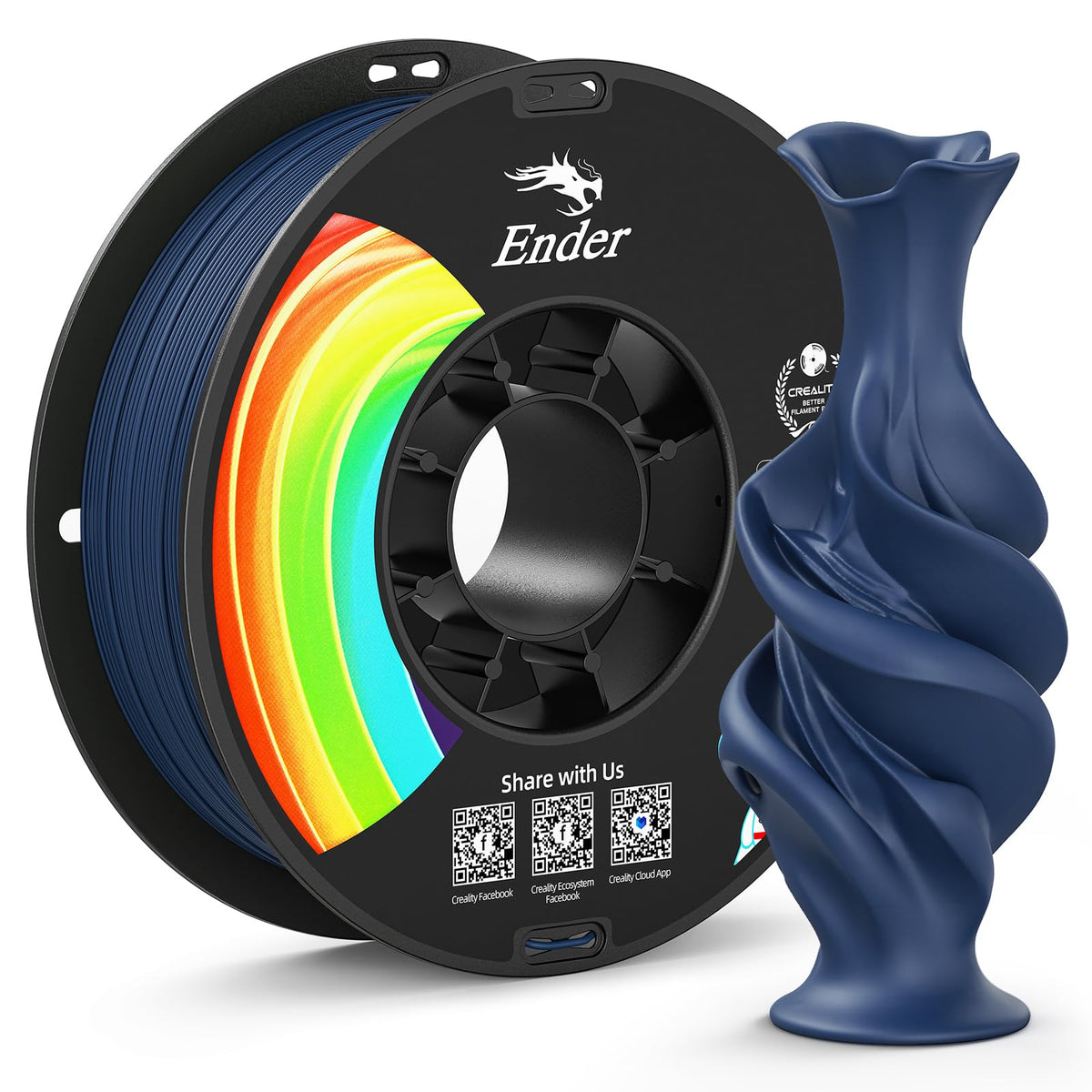 Creality Matte PLA Plus Filament 1.75mm, Low Warping, Minimal Layer Lines, Dimensional Accuracy +/- 0.02mm, 4kg (8.8lb) 3D Printer PLA+ Filament Bundle, Matte Black (4 Pack)