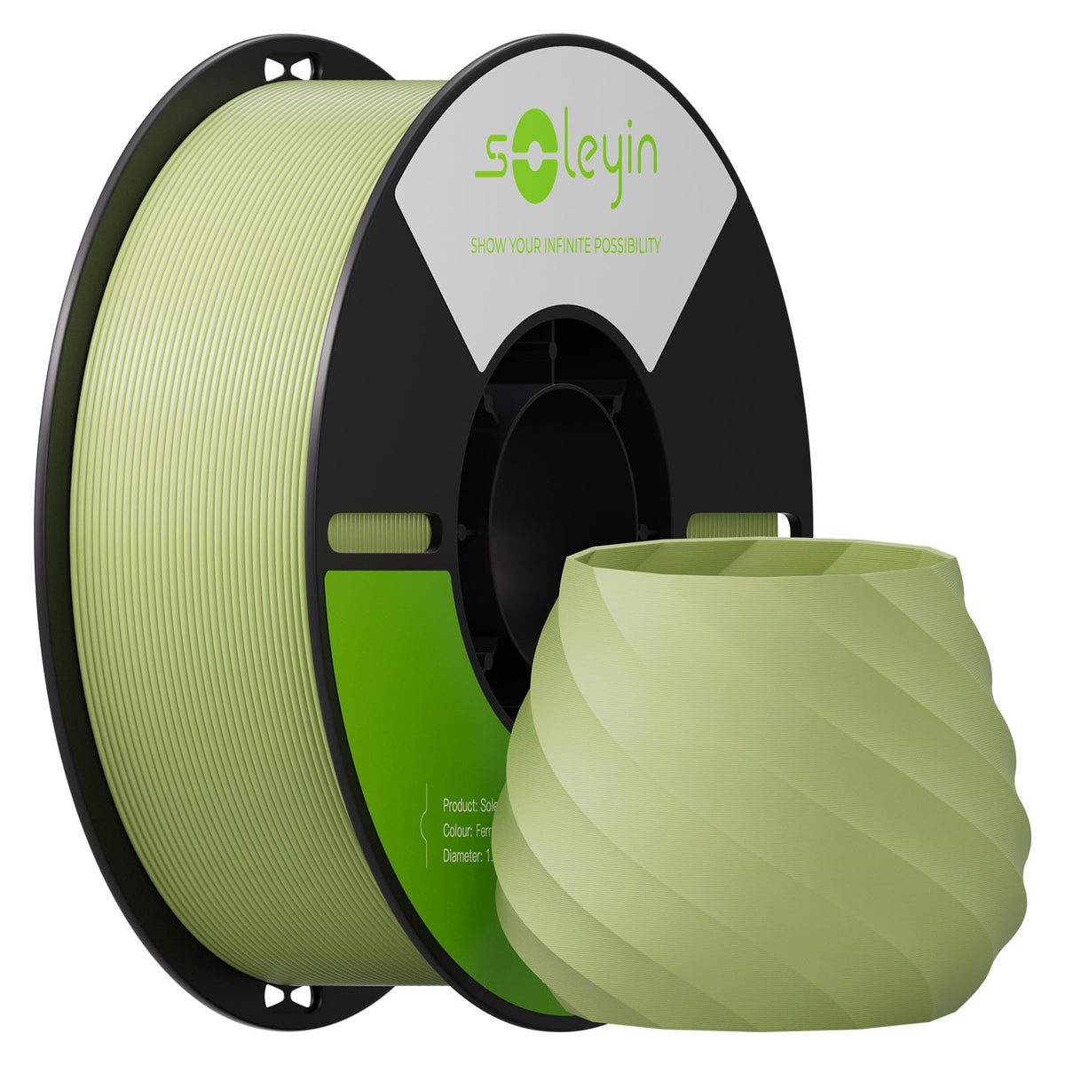 Soleyin PLA Filament 1.75mm 4KG, 3D Printer Filament 4 Pack 1kg Spool, Neatly Wound, ±0.02mm Accuracy, High-Speed & Strong Toughness, No Warping, Fits Most FDM Printers (4 * 1kg Black)