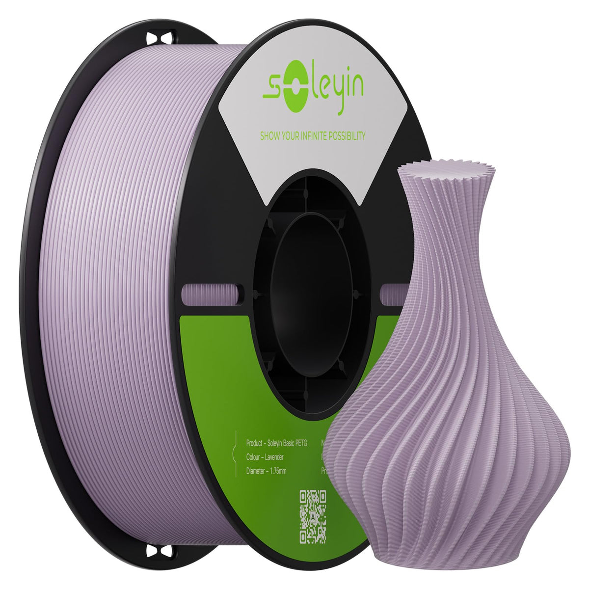 Soleyin PLA Filament 1.75mm 4KG, 3D Printer Filament 4 Pack 1kg Spool, Neatly Wound, ±0.02mm Accuracy, High-Speed & Strong Toughness, No Warping, Fits Most FDM Printers (4 * 1kg Black)