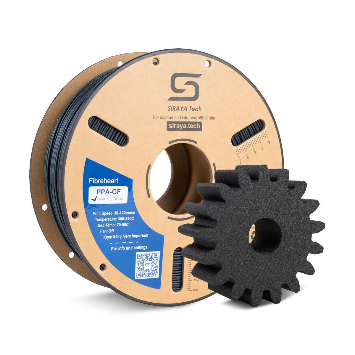 Siraya Tech Fibreheart PPA 3D Printing Filament - High Performance Polyphthalamide Nylon, Extreme Strength & Heat Resistance for Industrial & Engineering Applications - 1kg (2.2lbs) 1.75mm