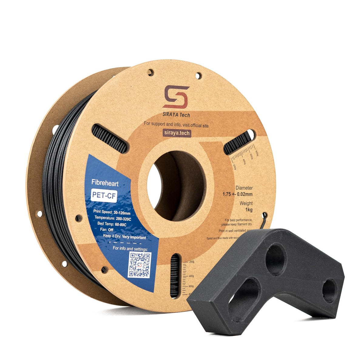 Siraya Tech Fibreheart PPA 3D Printing Filament - High Performance Polyphthalamide Nylon, Extreme Strength & Heat Resistance for Industrial & Engineering Applications - 1kg (2.2lbs) 1.75mm