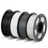 ANYCUBIC PLA Filament 1.75mm Bundle, 3D Printing PLA Filament 1.75mm Dimensional Accuracy +/- 0.02mm, 1KG Reusable Spool (2.2 lbs), 4KG Black + White + Blue + Red