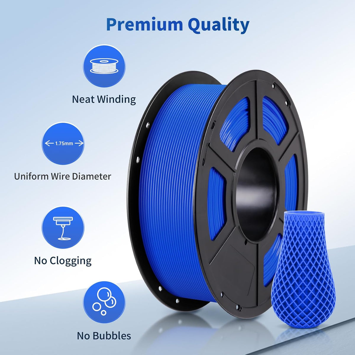 ANYCUBIC PLA Filament 1.75mm Bundle, 3D Printing PLA Filament 1.75mm Dimensional Accuracy +/- 0.02mm, 1KG Reusable Spool (2.2 lbs), 4KG Black + White + Blue + Red