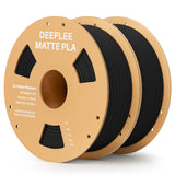 Matte PLA Filament 1.75mm, 3D Printer Filament Dimensional Accuracy +/- 0.02mm, No Clogging, Higher Toughness, Cardboard Spool 3D Filament, 4 Pack Black