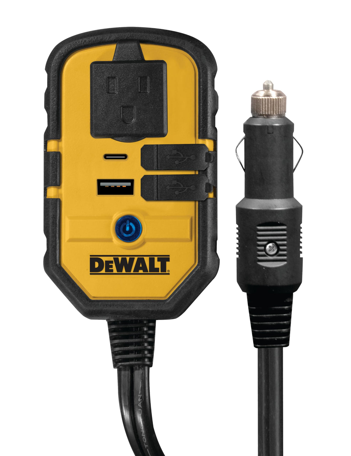 DEWALT DXAEPIP3W 20V, 3-Way Powered (Cables, Battery, DC Plug) 1000 Watt Power Inverter; Dual AC Outlets, 1 USB-A Port, & 1 USB-C 30W Port