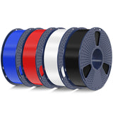 SUNLU PLA+2.0 3D Printer Filament Bundle, 4KG Upgrade PLA+ Filament 1.75mm, Tougher and Stronger, Dimensional Accuracy +/-0.02mm, 1KG per Spool, 4 Packs, 4KG Total, Black