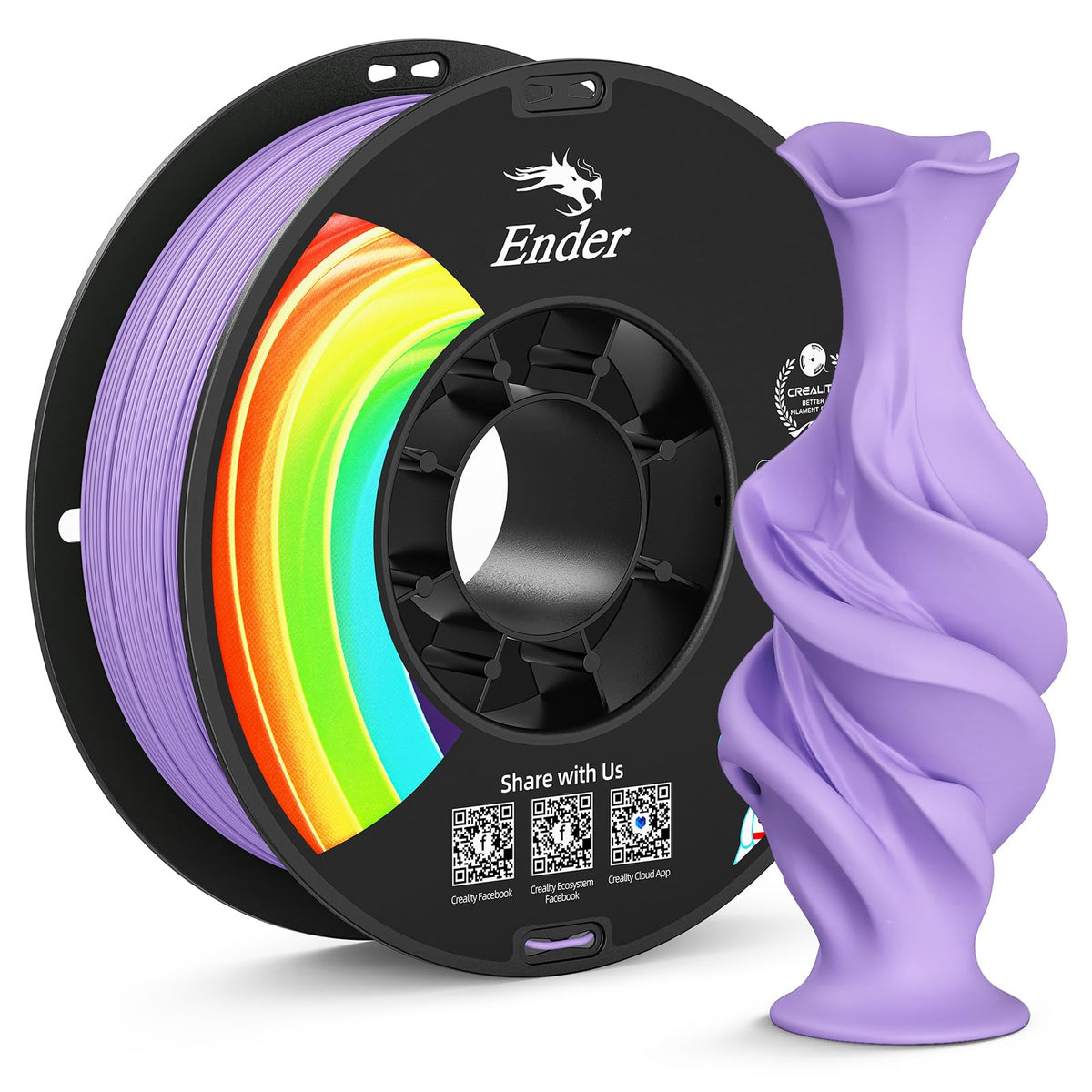 Creality Matte PLA Plus Filament 1.75mm, Low Warping, Minimal Layer Lines, Dimensional Accuracy +/- 0.02mm, 4kg (8.8lb) 3D Printer PLA+ Filament Bundle, Matte Black (4 Pack)