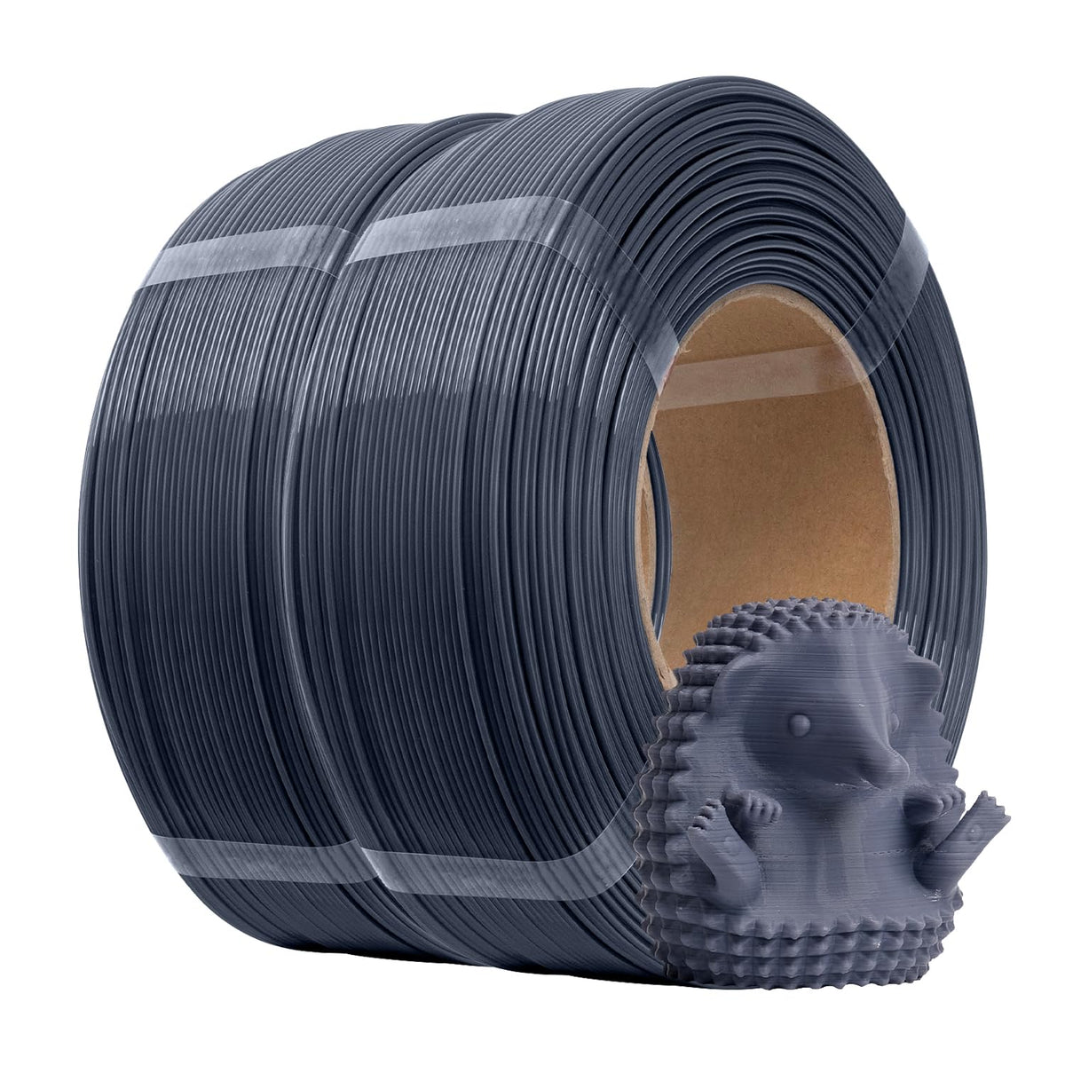 eSUN PLA+ Refilament 1.75mm, 3D Printer Refill PLA Plus, 1KG per Roll, 4 Rolls Spoolless 3D Printing Filament for 3D Printers, Black