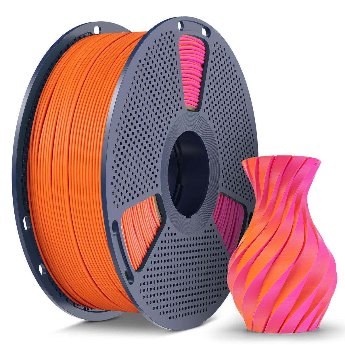 Matte PLA Filament 1.75mm, 4kg(8.8lbs) SUNLU 3D Printer Filament, Matte Surface Texture, No Clogging, Less Brittle, Black+White+Klein Blue+Olive Green